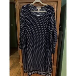Michael Kors Womens 3x Plus Blue Patterned Dress